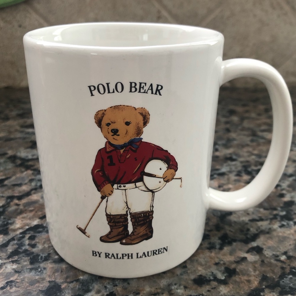 Vintage 1997 Ralph Lauren Polo match bear mug Rare